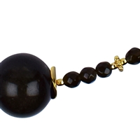Collier or brillant-obsidienne, boules, doré, chaîne de rallonge
