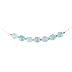 241009230002 Necklace Aquamarine, gold plated, extension chain | Marco Schreier