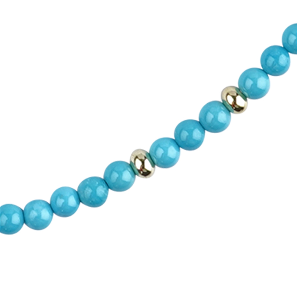 Chain Turquoise (rod.), balls (3mm), gold plated