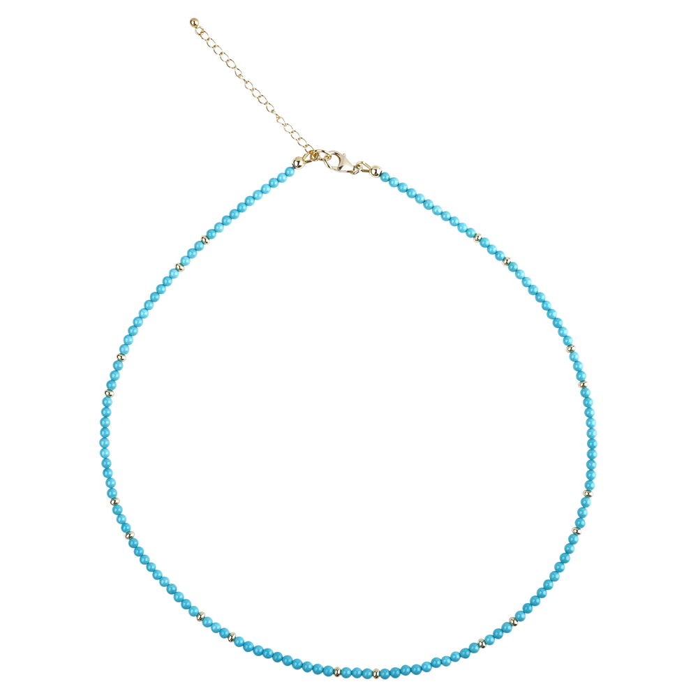 Chain Turquoise (rod.), balls (3mm), gold plated