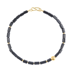 241009250021 Collier de cristaux Schorl (8 - 12mm), plaqué or | Marco Schreier