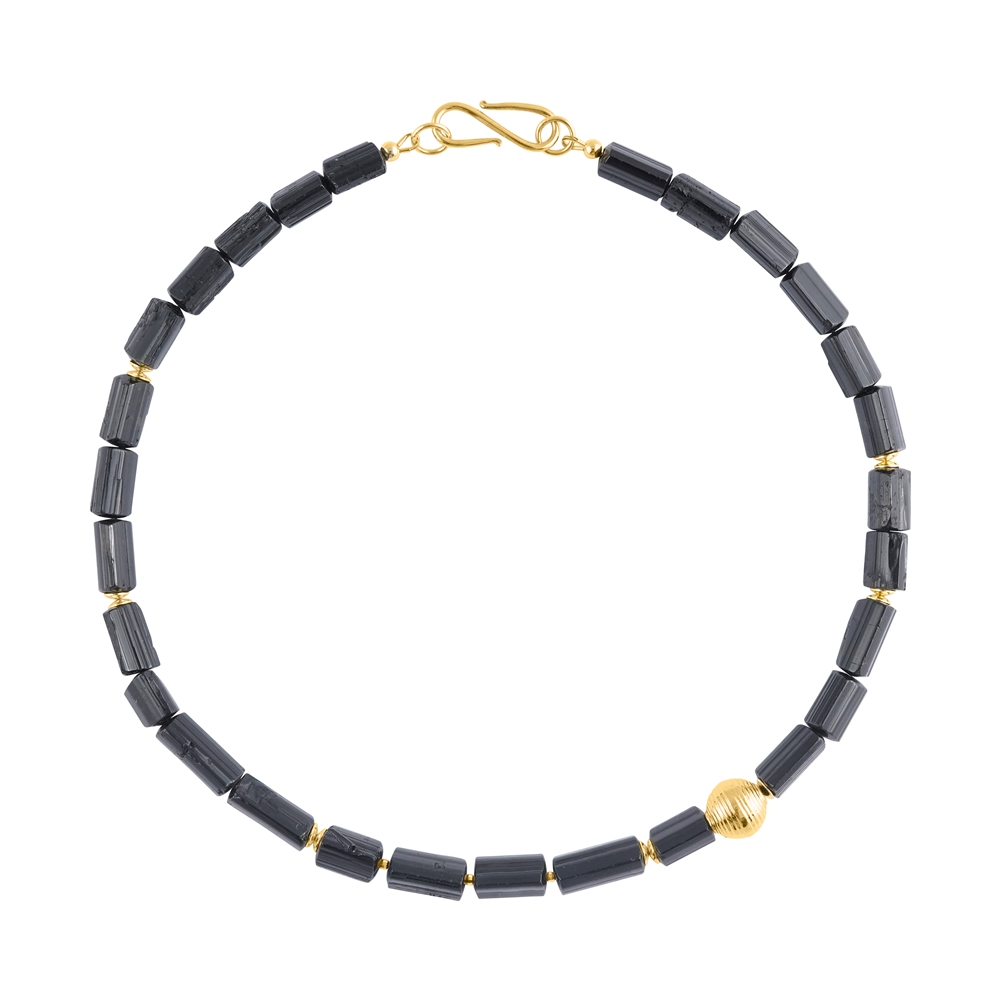 Collana di cristalli Schorl (8 - 12 mm), placcati oro | Marco Schreier