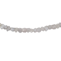 Chain Diamond (silver), raw crystals (2.0 - 2.5mm), rhodium plated, extension chain