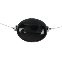 Necklace rainbow Obsidian, Lense, rhodium-plated, extension chain