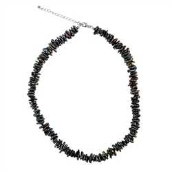 241018230004 Chain Keshi beads dark (8 - 10mm), rhodium plated | Marco Schreier