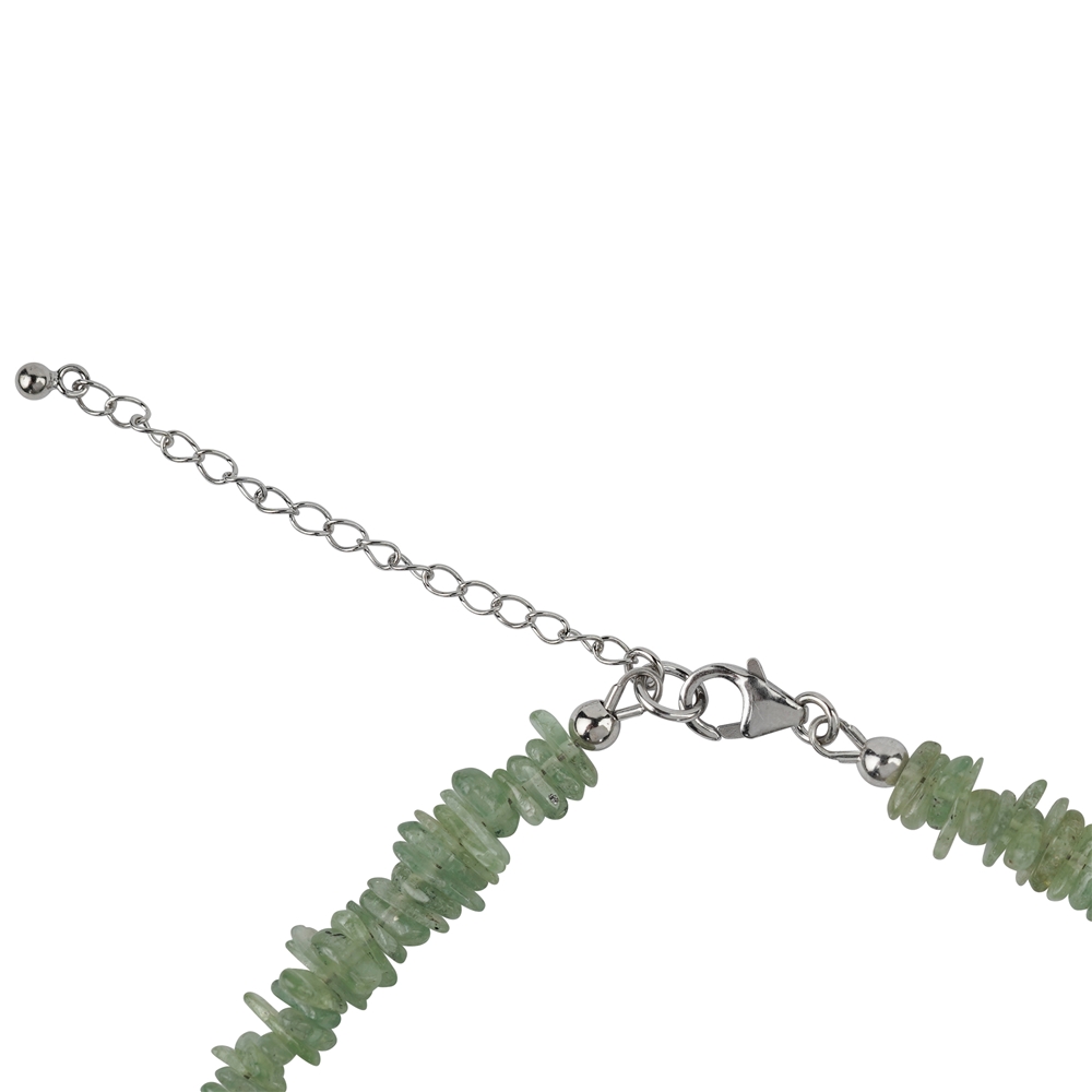 Collar Distena (verde), plata (4 - 6mm), rodinado