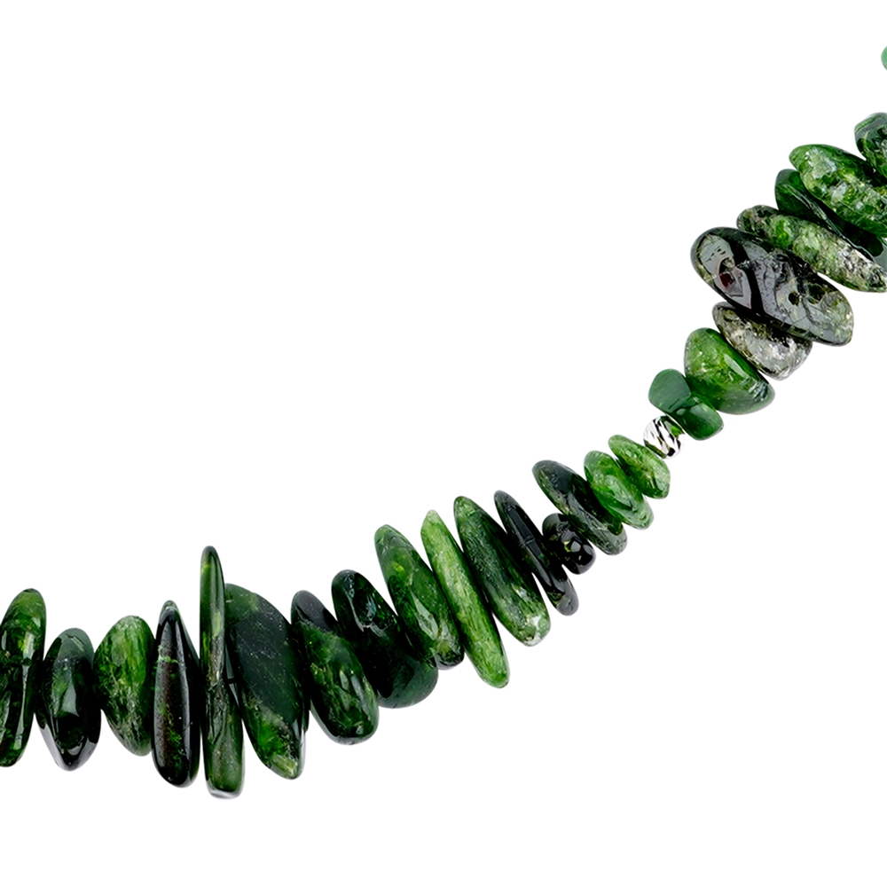 Chain Chrome Diopside, Nuggets (5 - 19mm), rhodium plated