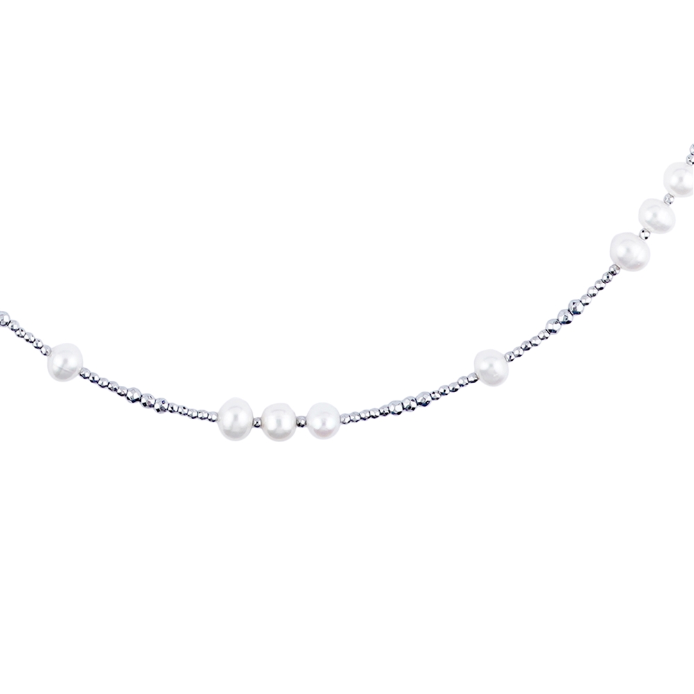 Hematin necklace, pearl, 83cm
