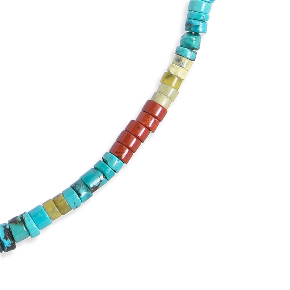 Necklace Turquoise (stab.), Jasper (red), Lizardite, rhodiniert | Marco Schreier