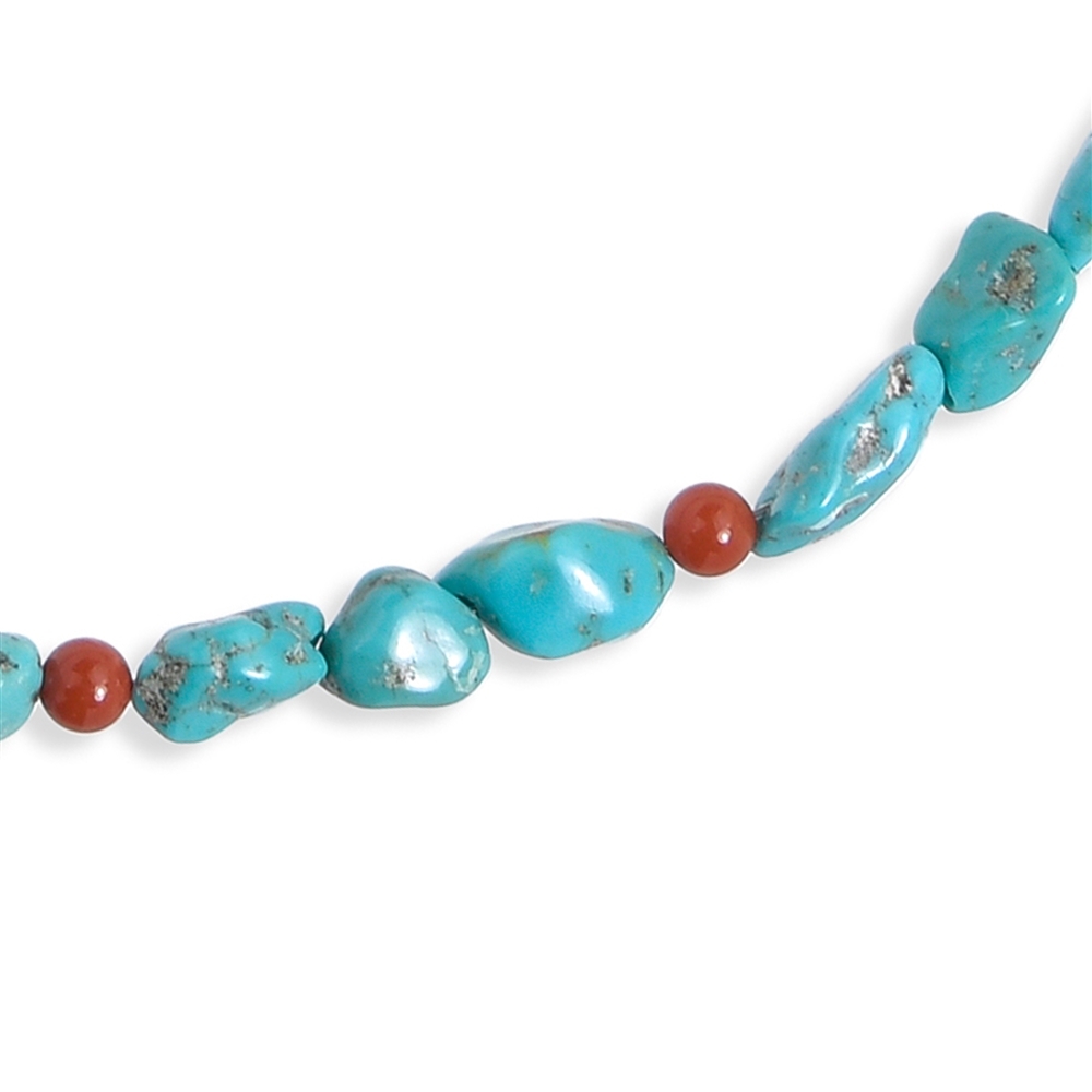 Necklace Turquoise (stab.), chalcedony (red), rhodiniert | Marco Schreier