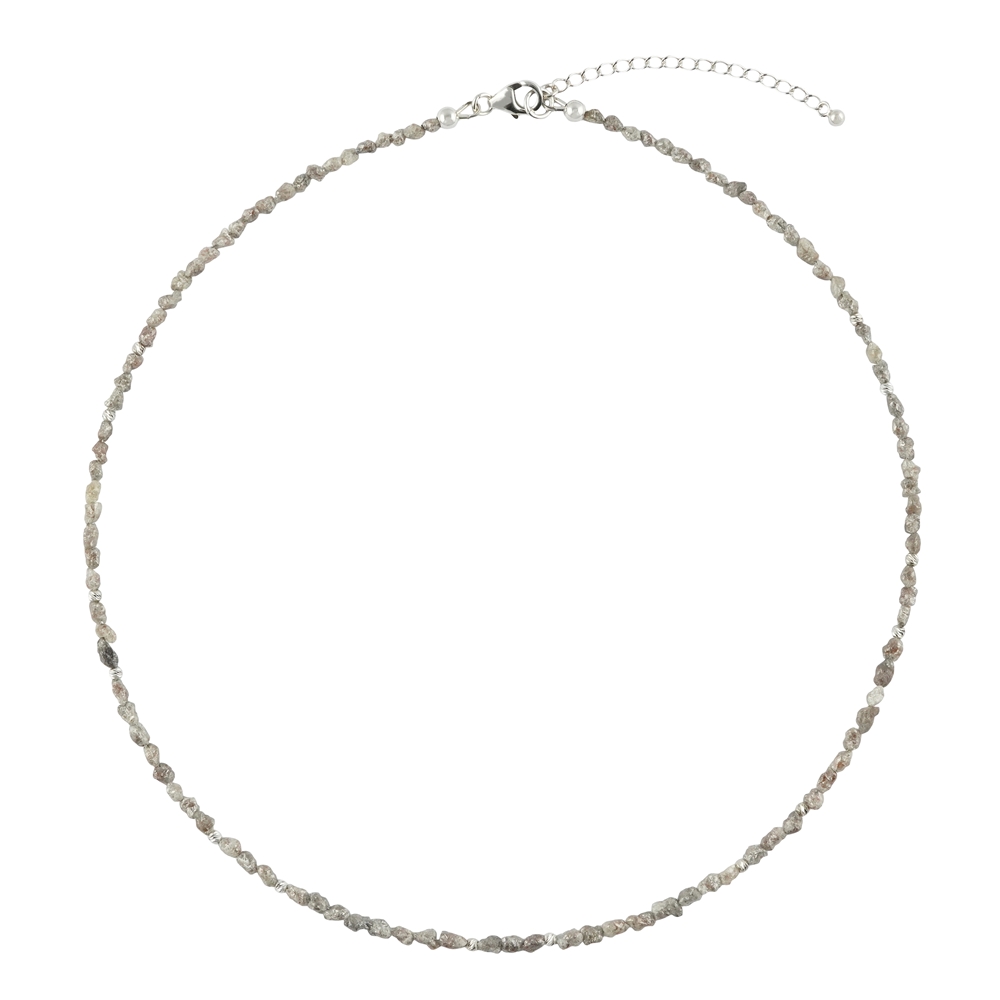 241018240032 Necklace Diamond (gray), rough crystals (2.5mm), rhodiniert, extension chain | Marco Schreier