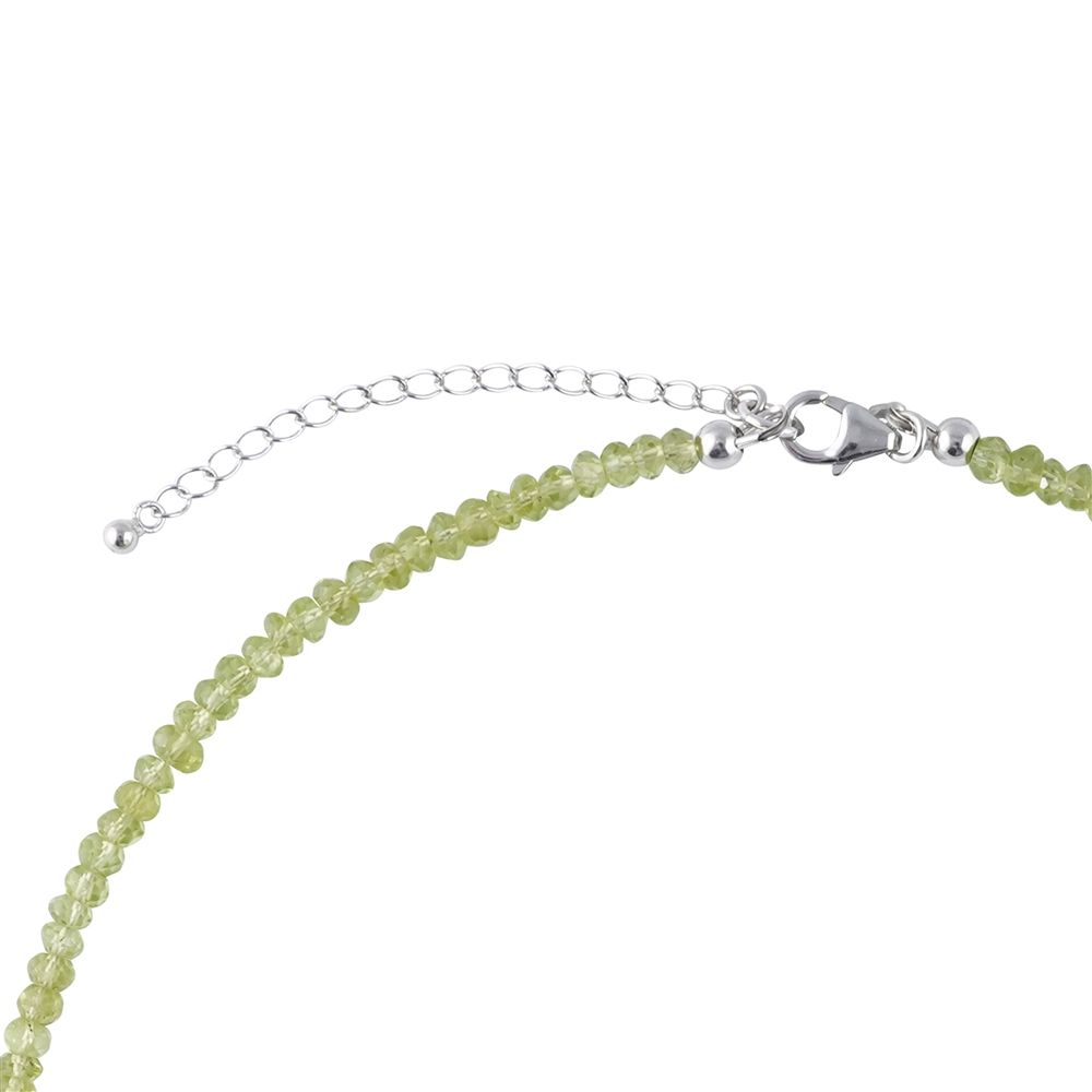 Collana a bottoni di Peridoto (2,5 x 5 mm), Ammolita, rodiata, catena di prolunga | Marco Schreier