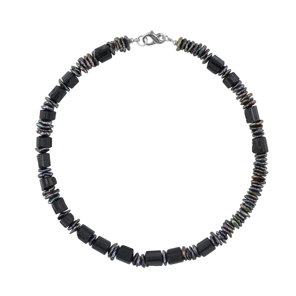 Collana cristalli Schorl, perle Keshi, rodiato | Marco Schreier