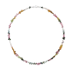 241018250025 Kette Turmalin (bunt), Tropfen facettiert (4 x 2mm), rhodiniert | Marco Schreier