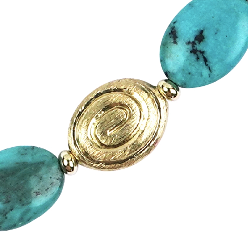 Collana Turchese, argento placcato oro, catena di estensione | Marco Schreier
