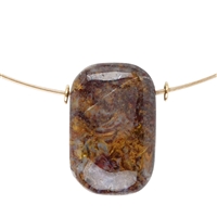 Necklace Pietersite square, silver gold plated, extension chain