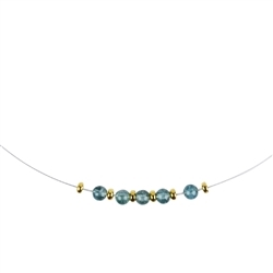 241109210017 Necklace indigolite, beads, gold plated, extension chain | Marco Schreier