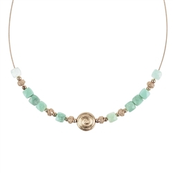 241109210037 Necklace Chrysoprase, cube, gold plated, extension chain | Marco Schreier