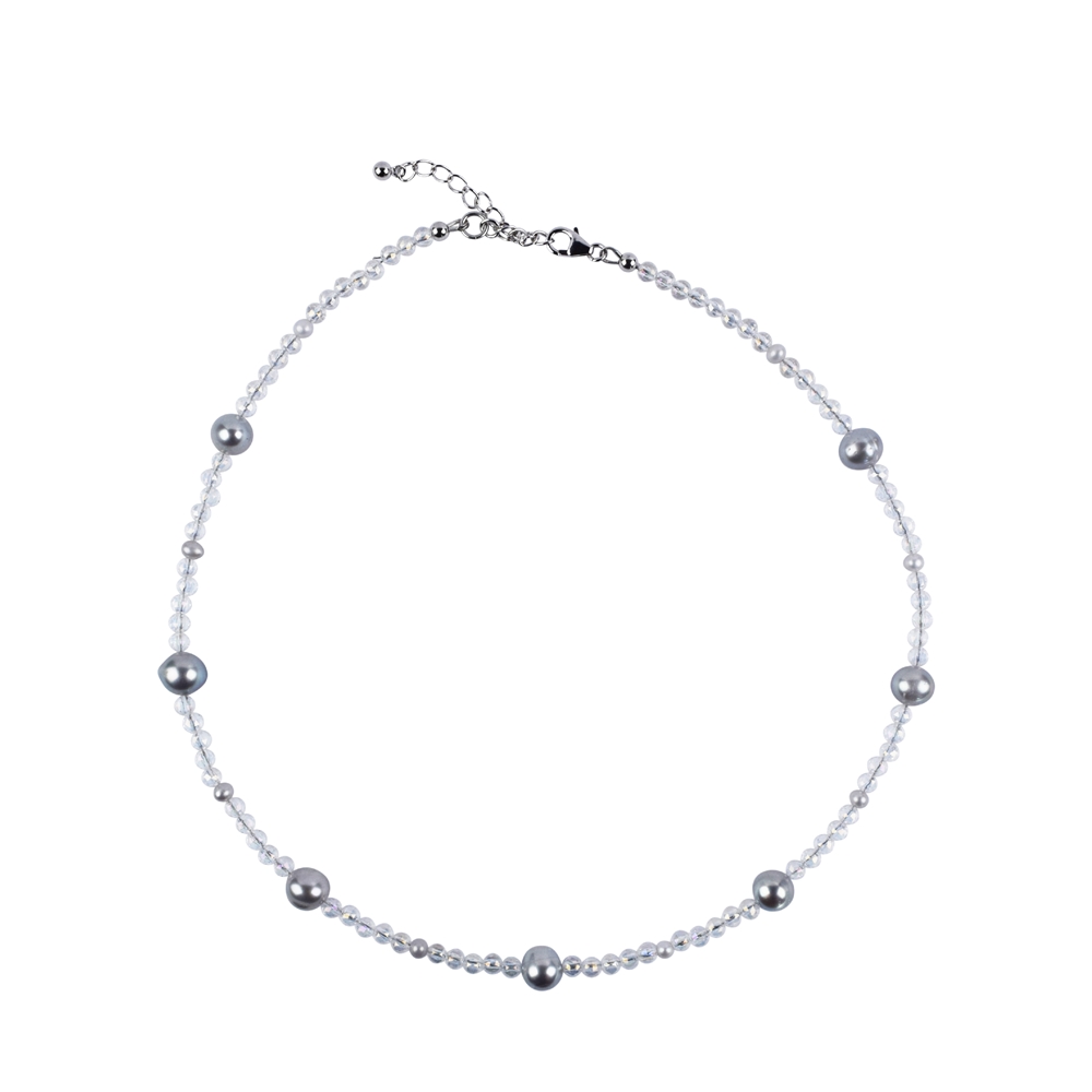 Necklace Angel Aura pearl (gray), 45cm