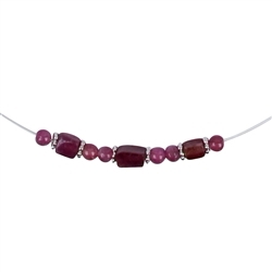 241118220007 Necklace tourmaline (pink), silver rhodium plated, extension chain | Marco Schreier