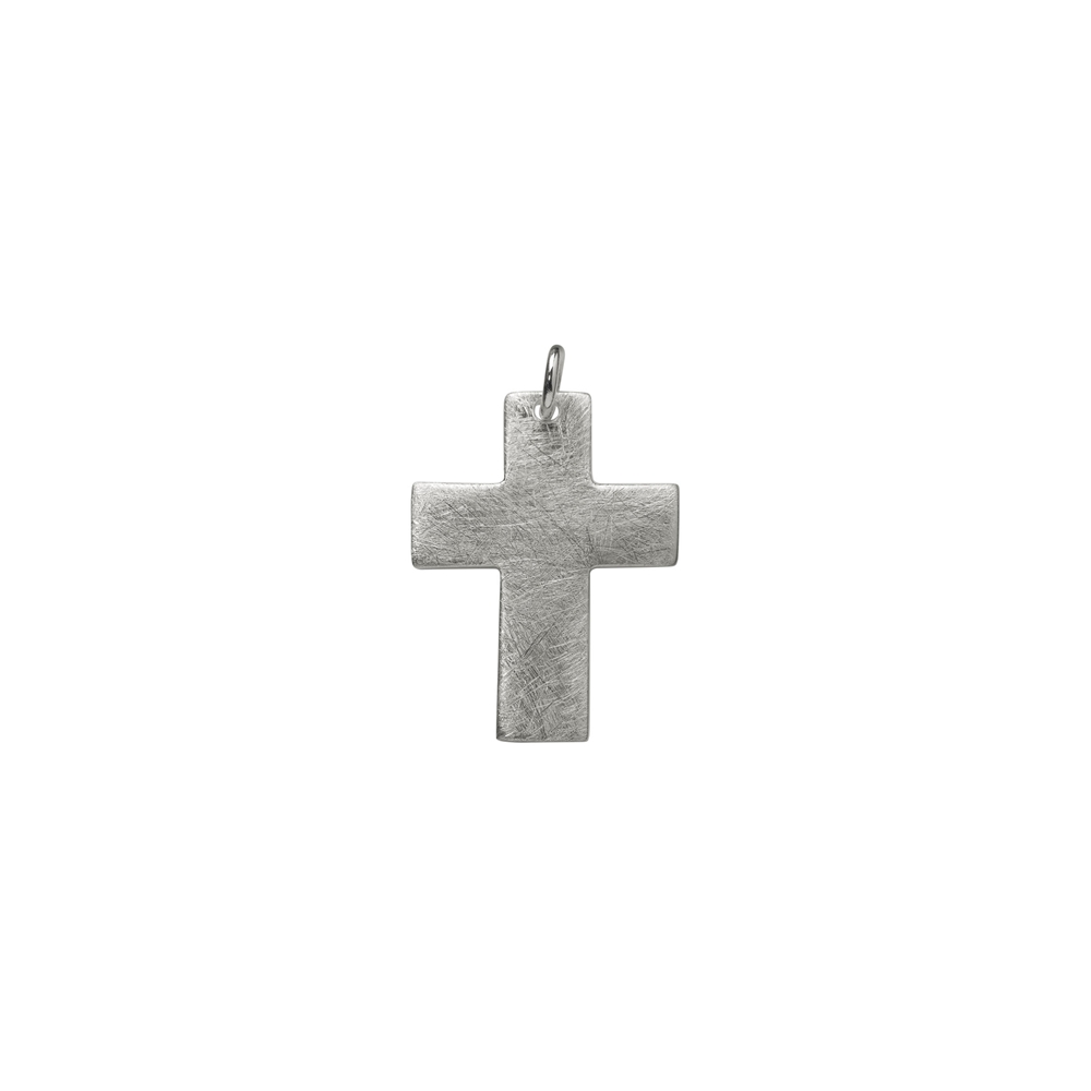 Pendant "Passion Cross" wide, frosted, 2.4cm
