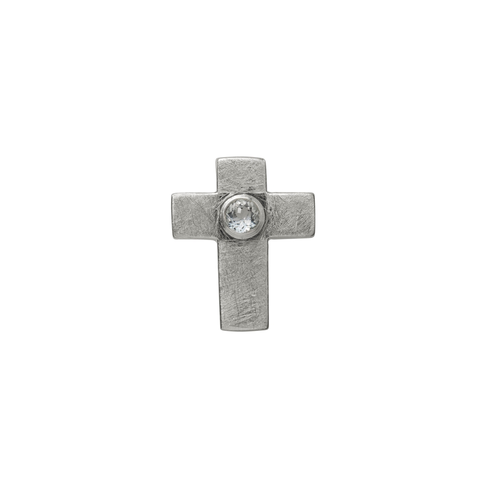 Pendant "Passion Cross" with topaz, matted, 2,0cm