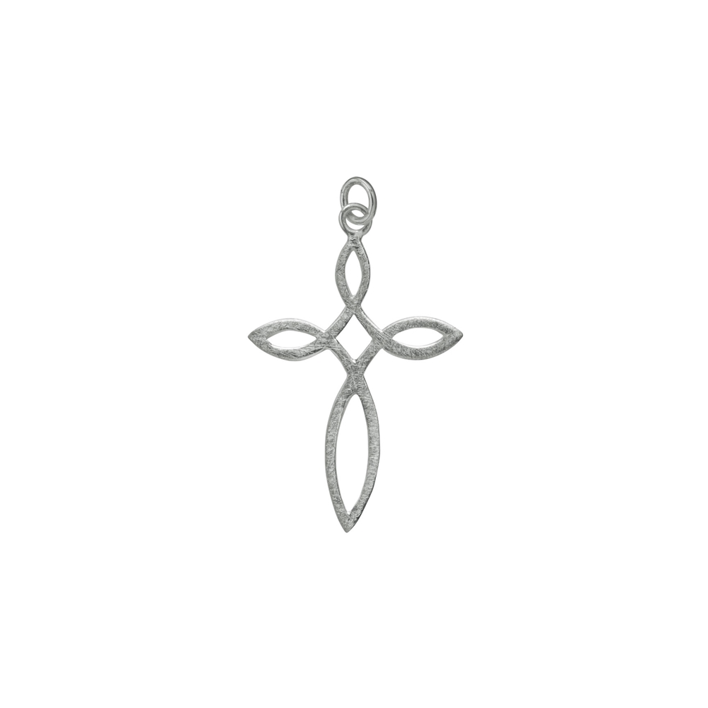 Pendant "Infinity Cross", frosted, 3.8cm