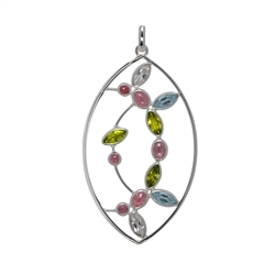 242005170075 Pendant Peridote, Topaz, Tourmaline, 8,5cm | wholesaler gems & healing stones