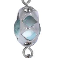 Gemstone Mala Pendant Rock Crystal, Larimar (Openness)