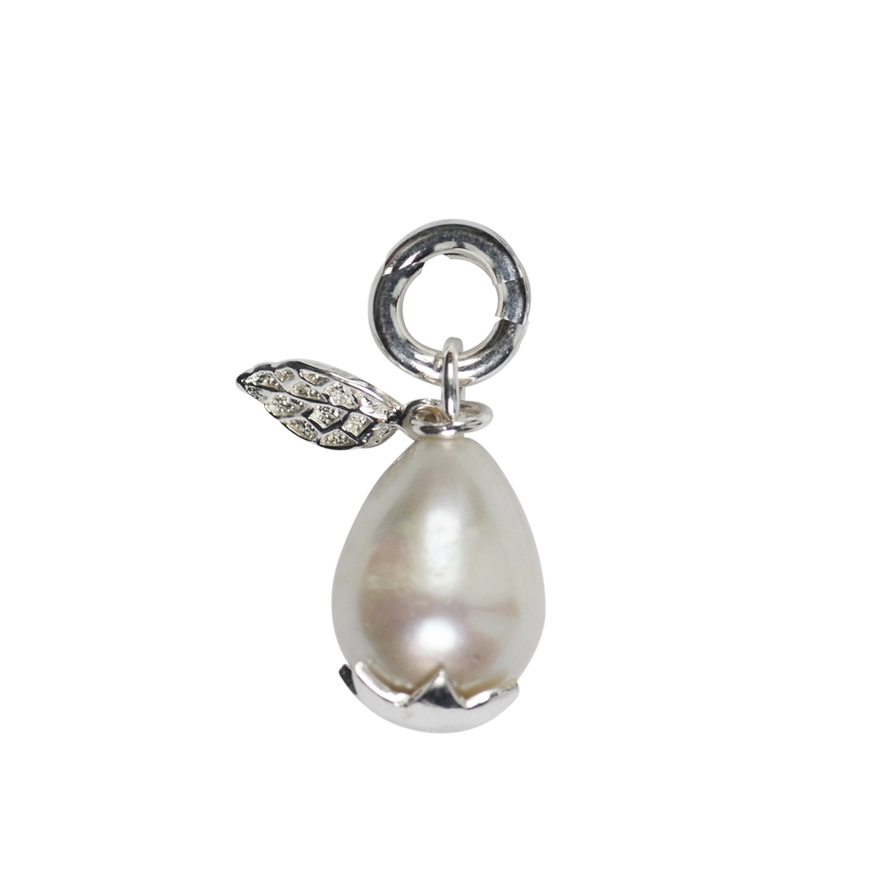 Pendente ovale con perle, 2,8 cm