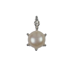 242005180082 Pendant bead round, Topaz (white), 2,5cm | wholesaler gems & healing stones