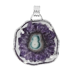 242005200008 Anhänger Amethyst-Achat-Querschnitt, 6,0cm | GH Edelsteine, Heilsteine & Schmuck