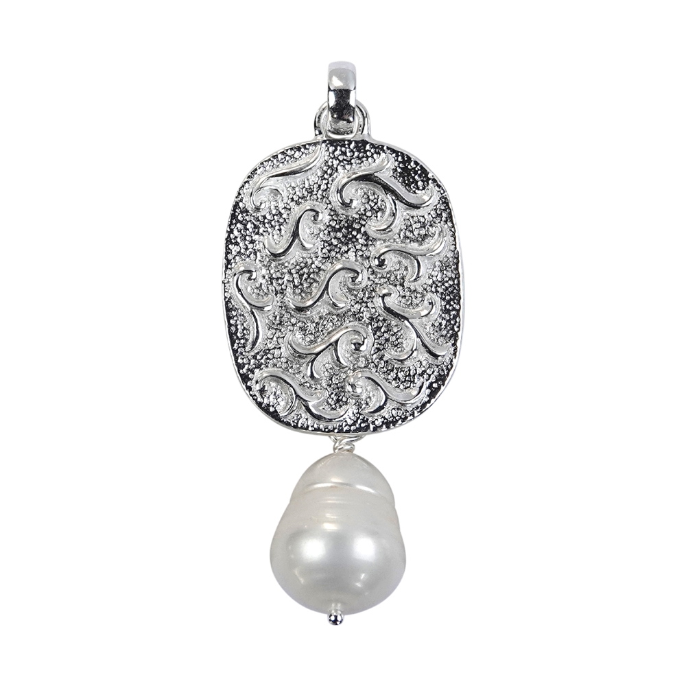 Pendentif perle d'ornement blanc, 5,6cm