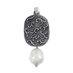 242005200071 Pendant tendril bead white, 5.6cm, partially blackened | Marco Schreier