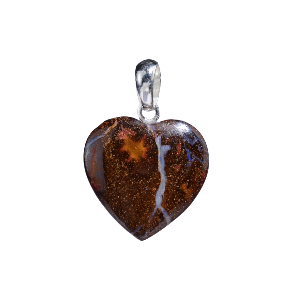 Boulder opal pendant, heart (20 x 20mm), 3.0cm
