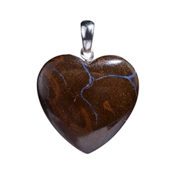 242005220298 Boulder opal pendant, heart (27 x 27mm), 3.5cm | gems, healing stones & jewelry