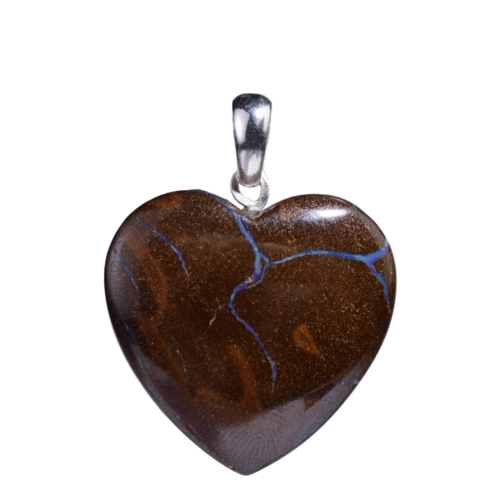 Boulder opal pendant, heart (27 x 27mm), 3.5cm