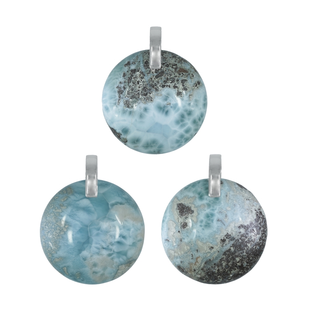 Larimar pendant round (42mm), 4.9cm | wholesaler gems, healing stones & jewelry