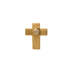 242009110052 Pendant "Passion Cross" with topaz, gold plated, matted, 2,0cm | Marco Schreier