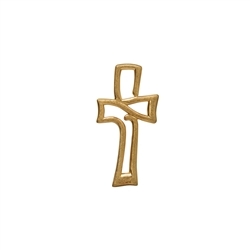 242009110059 Openwork cross" pendant, gold-plated, frosted, 3.3 cm | Marco Schreier