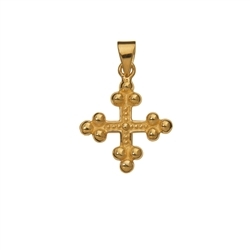 242009110067 Cloverleaf cross pendant, 2.0 cm, gold-plated | wholesaler gems & healing stones