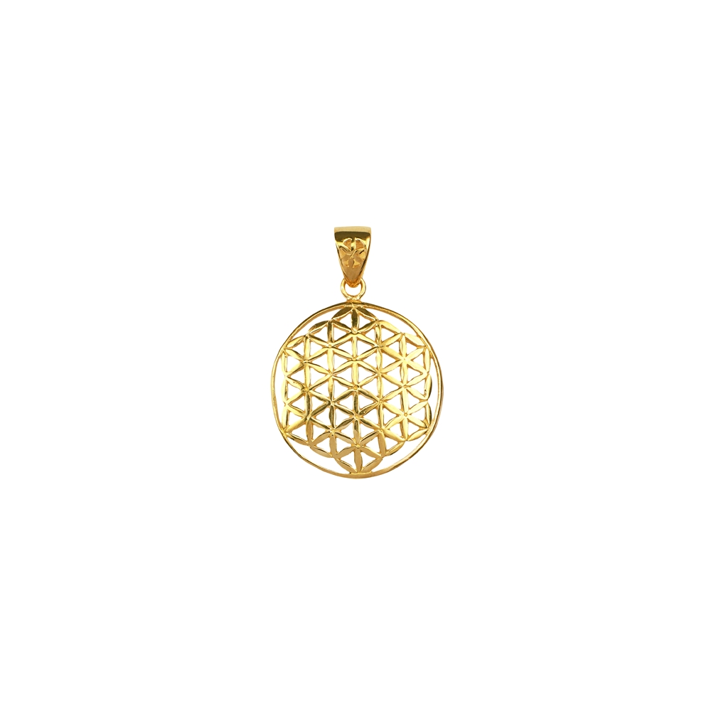 Pendant Flower of Life, 2,5cm, silver gold plated