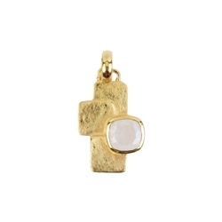 242009210110 Pendant Labrodorite white faceted, 2,8cm, gold plated | Marco Schreier