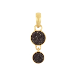 242009210193 Pendant, Agate Druzy black (set), 3,1cm | wholesaler gems & healing stones