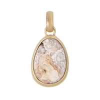 Pendant Agate with crystal chambers (20 x 1,5mm), gold plated, 3,3cm