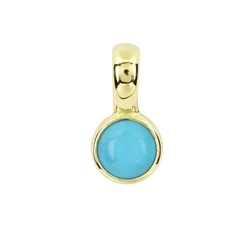 242009220167 Pendant Turquoise (6mm), 1,4cm, gold plated | wholesaler gems & healing stones