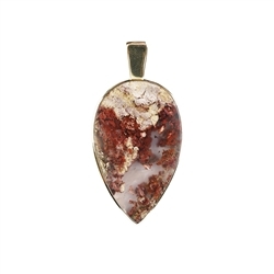 242009220411 Pendant Moss Agate (brown-red), drop (40 x 25mm), 5,0cm, gold plated | Marco Schreier