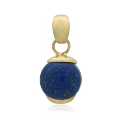 242009220446 Pendant Lapis Lazuli round (12mm), 2,5cm, gold plated | Marco Schreier