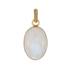 242009230120 Labrodorite (white) pendant, oval (24 x 17mm), 3.5cm, gold-plated | Marco Schreier