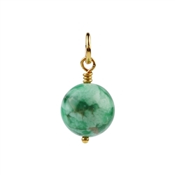 242009230219 Pendentif Variscite, boule (14 mm). 2,8cm, doré | Marco Schreier